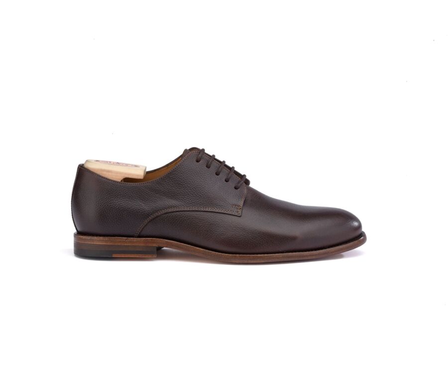 Zapatos derby de hombre Chocolate granulado con suela de cuero - HILPERTON