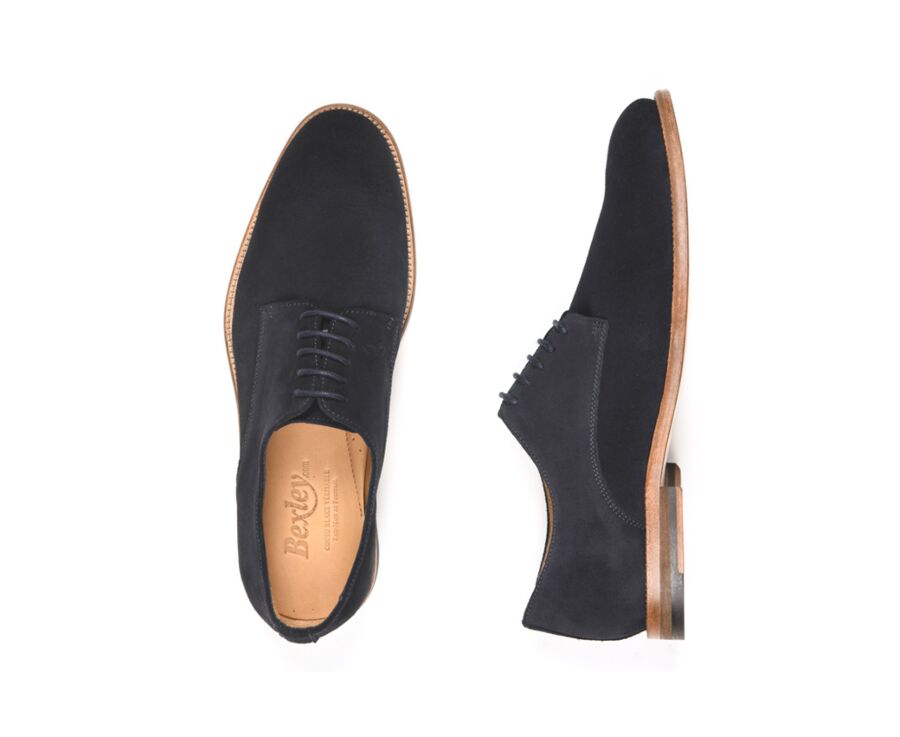 Zapatos derby de hombre ante Azul marino con suela de cuero - HILPERTON