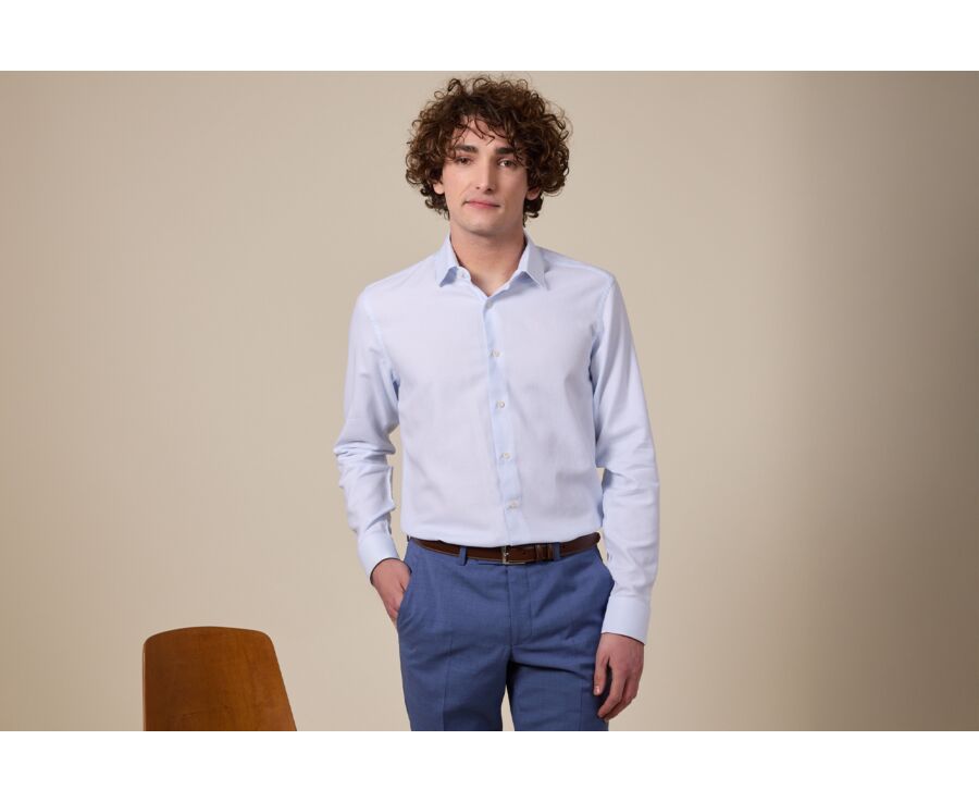 Camisa de popelina tejida blanca - FIACRE