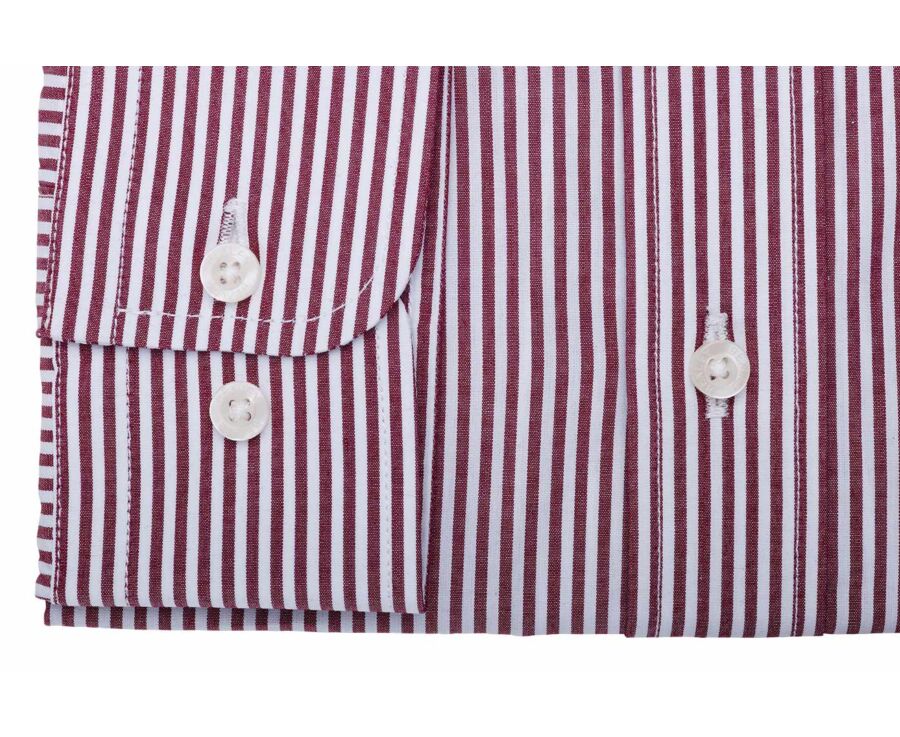 Camisa de popelina para hombre – Cuadros Burdeos y Blanco - MARLON