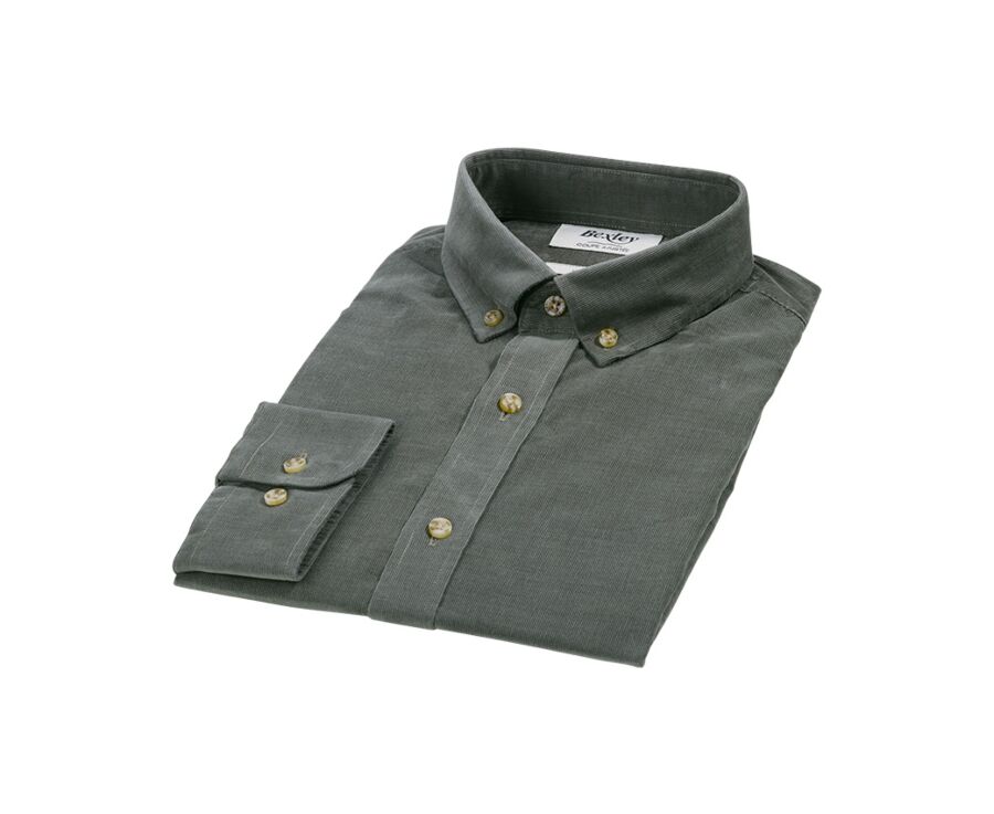 Camisa de terciopelo Verde tila - Cuello americano - WAYNE