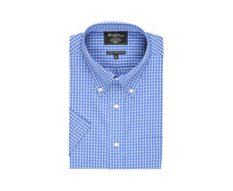 alguna cosa celos Opaco Camisa azul con cuadros blancos - Bolsillo Travis Mc | Bexley