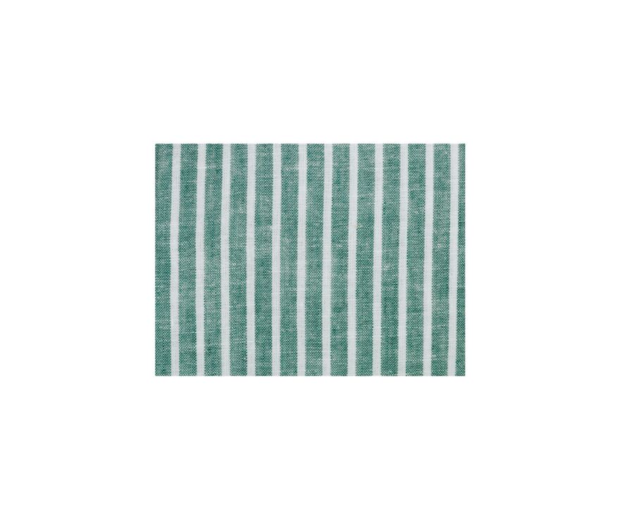 Camisa de algodón y lino Chambray Vert y blanco - EDIBERT