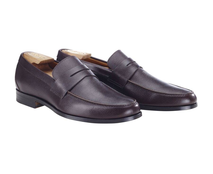 Mocasín de Hombre en Cuero Granulado Chocolate - DAVIES II