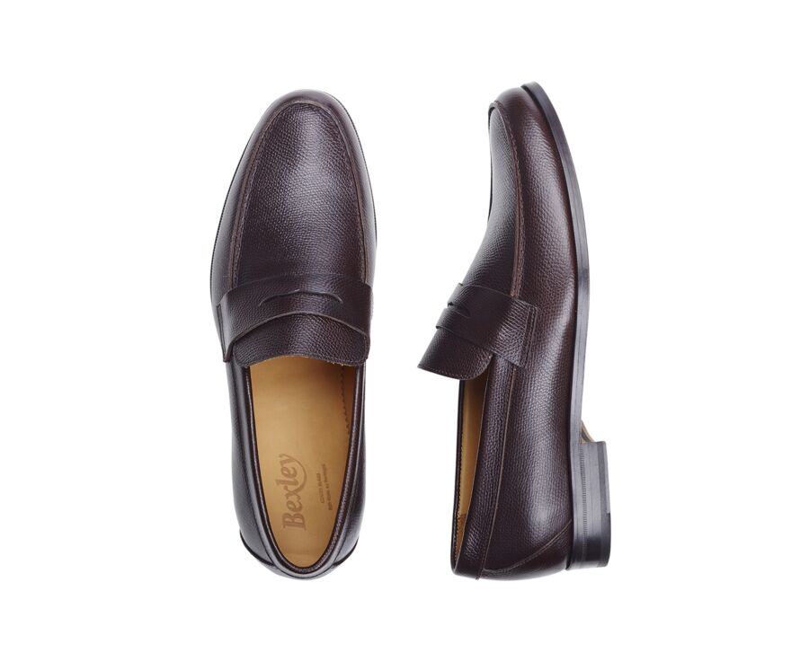 Mocasín de Hombre en Cuero Granulado Chocolate - DAVIES II