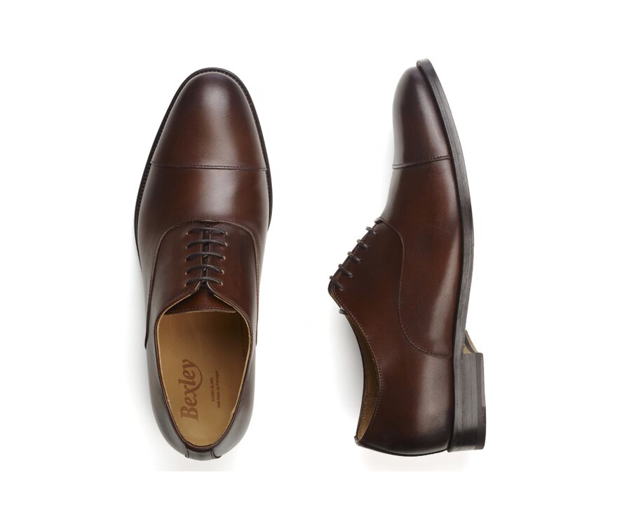 Zapato Oxford para hombre con suela de piel Coñac patinado - WINFORD