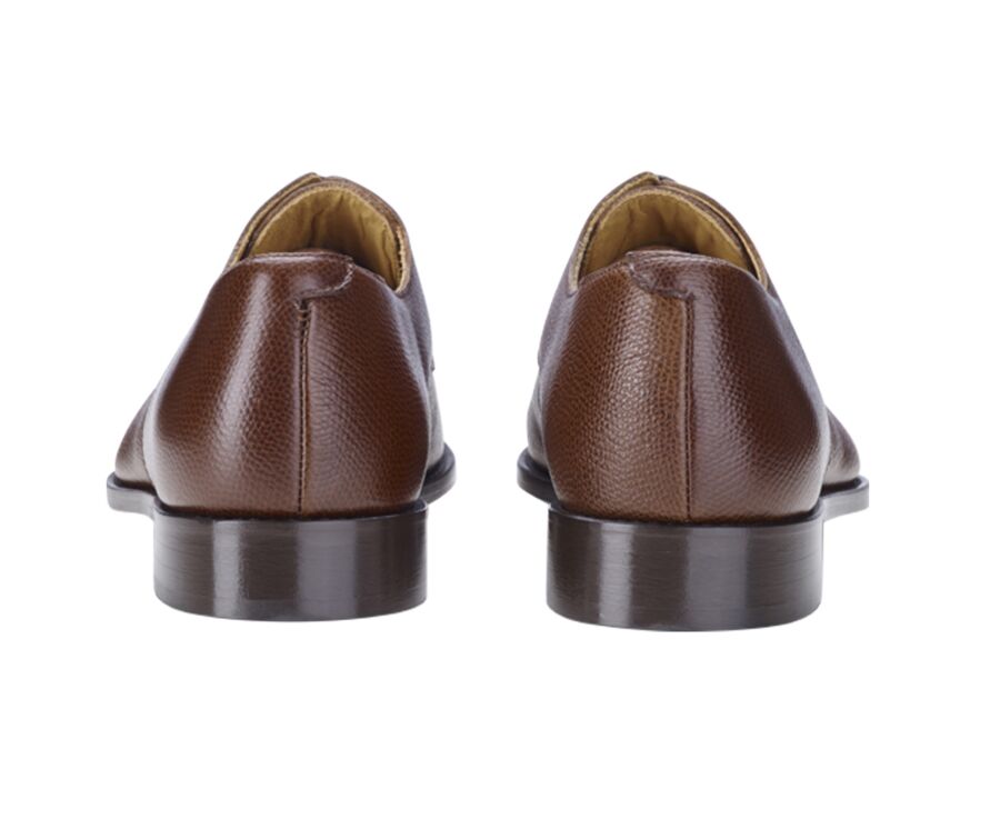 Zapatos derby Castaño granulado para hombre con suela de cuero - DOVER
