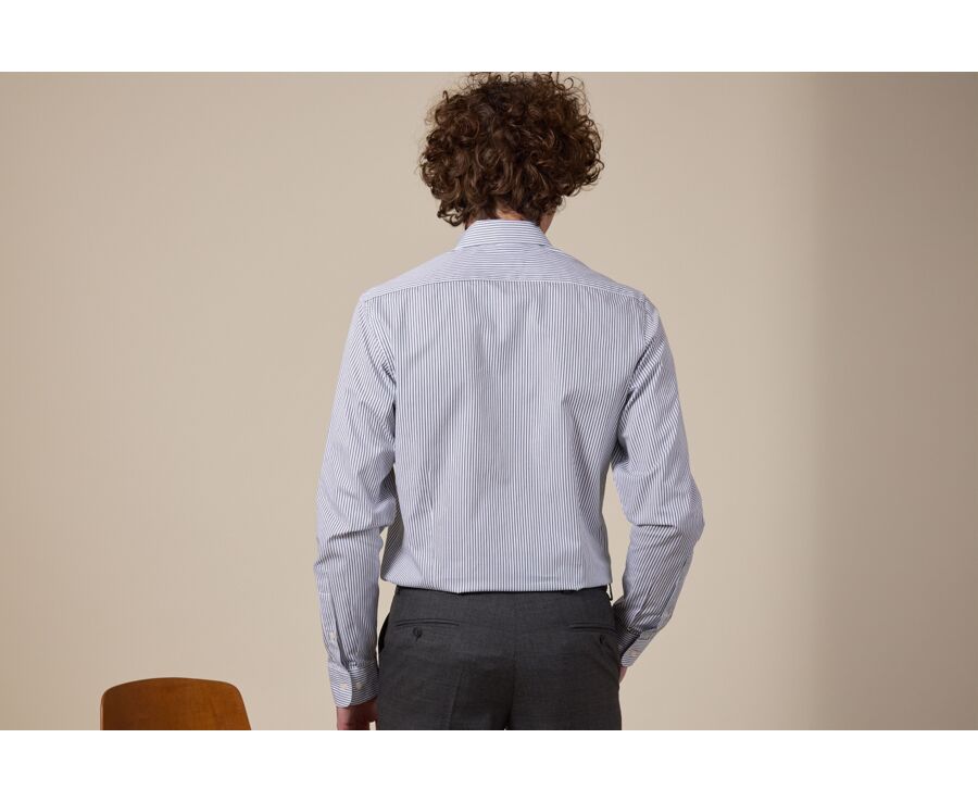 Camisa blanca con rayas Verde oscuros - GEOFFROY