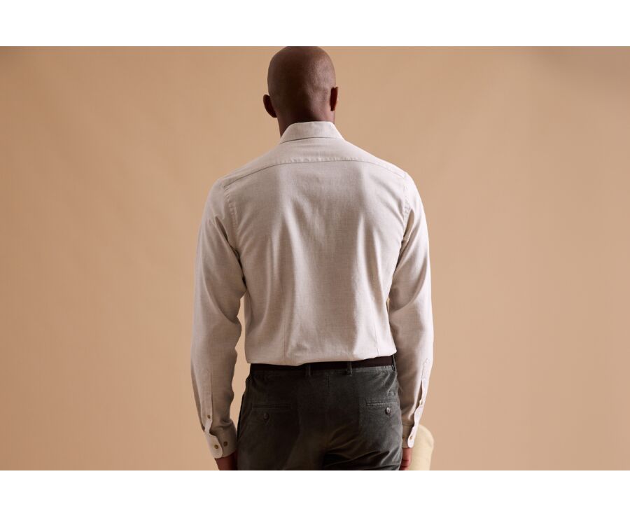 Camisa de hombre en Franela Crudo - Bolsillo en el pecho - ALEXANDER