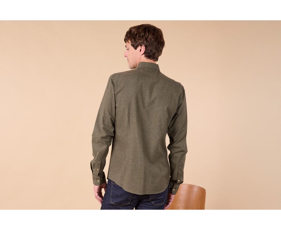Camisa de hombre en Franela Verde oscuro - ALEXANDER