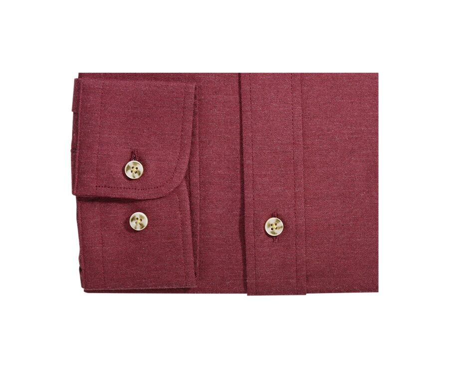 Camisa de franela Burdeos Rojo - Bolsillo en el pecho - ALEXANDER