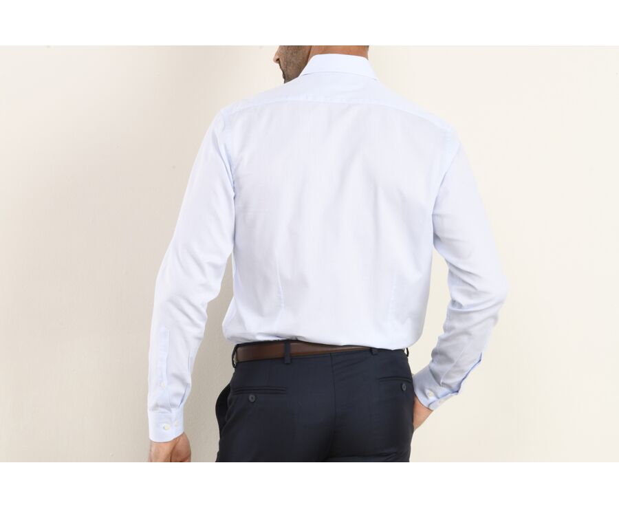 Camisa de algodón Azul claro - Cuello italiano - ANGELO