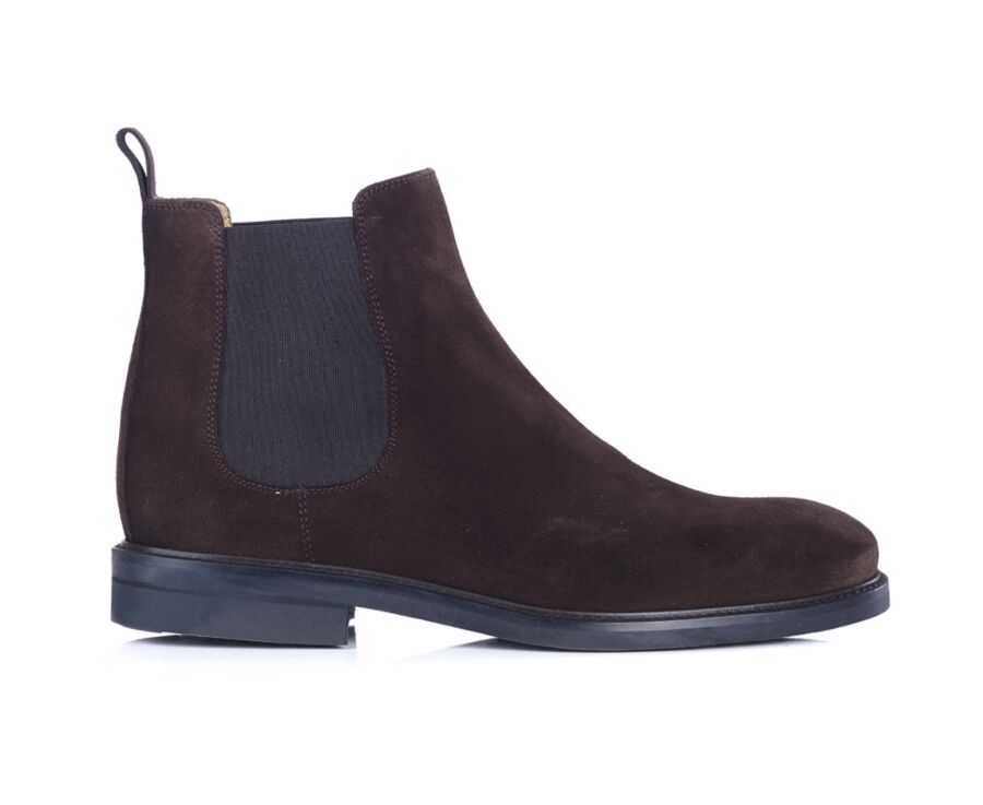 Botines Chelsea para hombre Terciopelo Pardo - FANGLER GOMME CITY