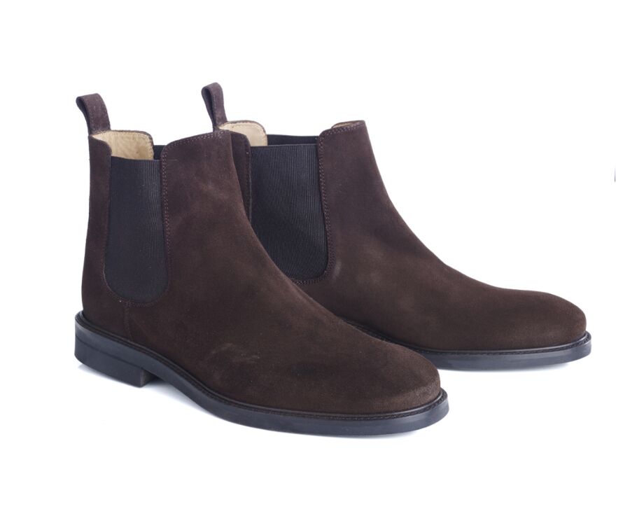 Botines Chelsea para hombre Terciopelo Pardo - FANGLER GOMME CITY