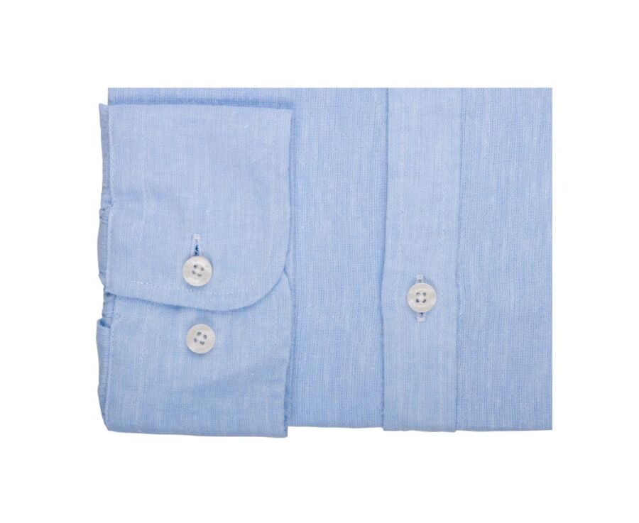 Camisa lisa de lino de algodón Chambray Azul claro - ELIBERT