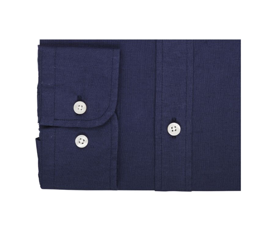 Camisa lisa de lino de algodón Marino - SILBERT