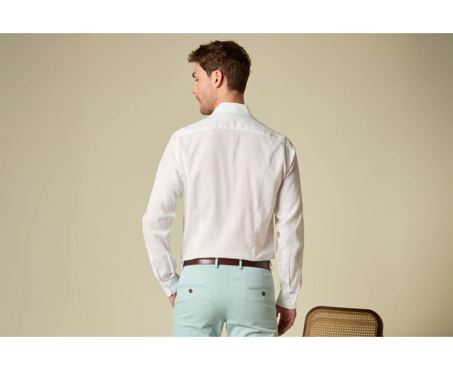 Camisa para Hombre - Chambray Blanco con Motivo - SILBERT