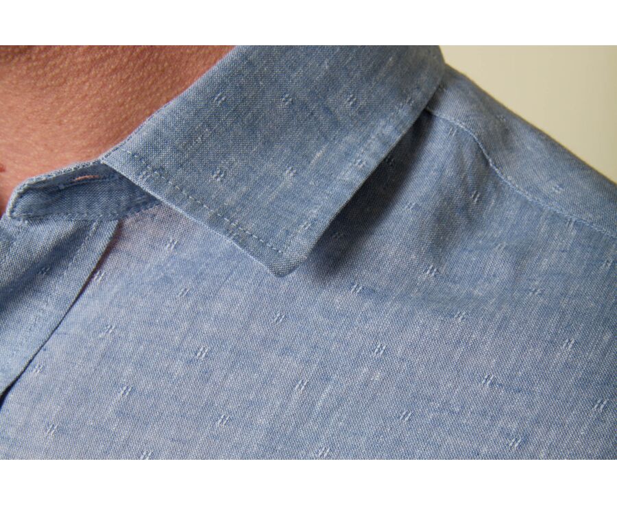 Camisa para Hombre - Chambray Azul con Motivo - SILBERT