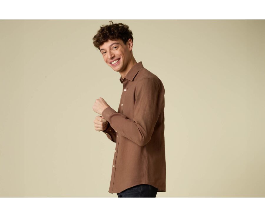 Camisa para Hombre - Chambray Moca - SILBERT