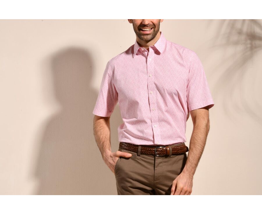 Camisa de algod n blanca con estampado de flores rojas ELMOND MC
