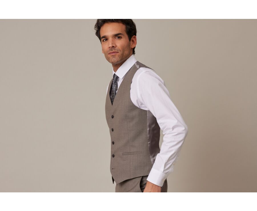 Chaleco de traje hombre Topo moteado - LAZARE