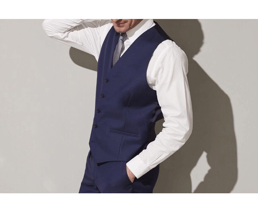 Traje Azul Camisa Azul Petroleo Hombre Trajes De Chaleco Para