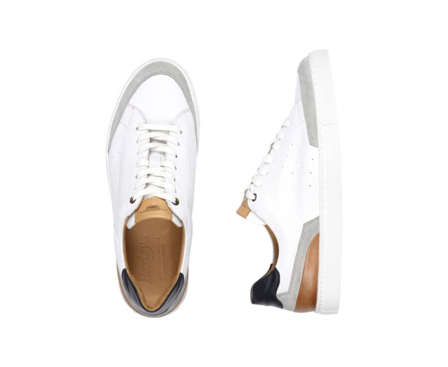 Zapatillas de hombre de piel Blanco granulado Beloka | Bexley