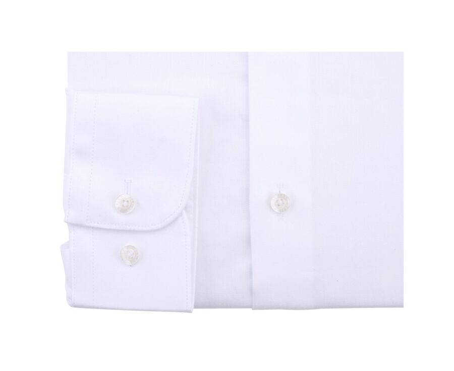 Camisa blanca de sarga de algodón - Cuello francés - CAUBERT