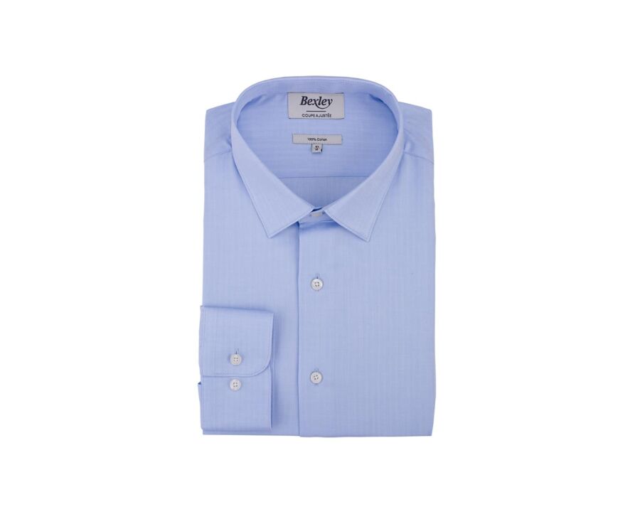 Camisa 100% algodón Celeste - Cuello francés - CAMÉLIEN