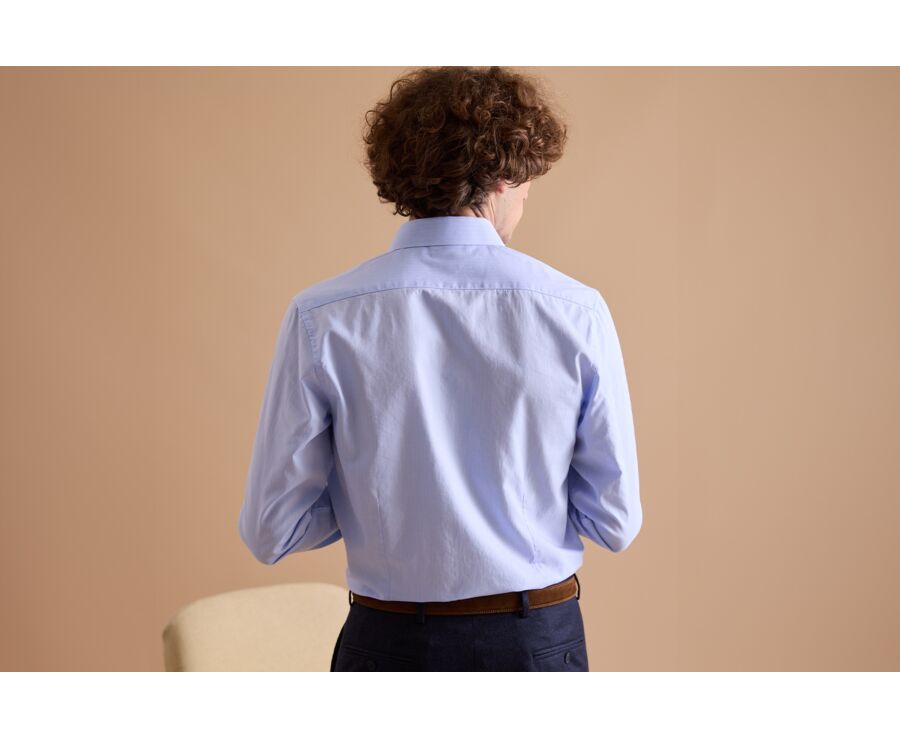 Camisa 100% algodón Celeste - Cuello francés - CAMÉLIEN