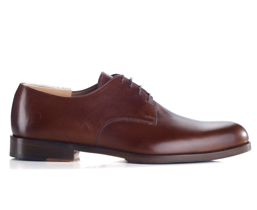 Zapatos derby hombre suela de piel con patín Castaño patinado - DOVER PATIN