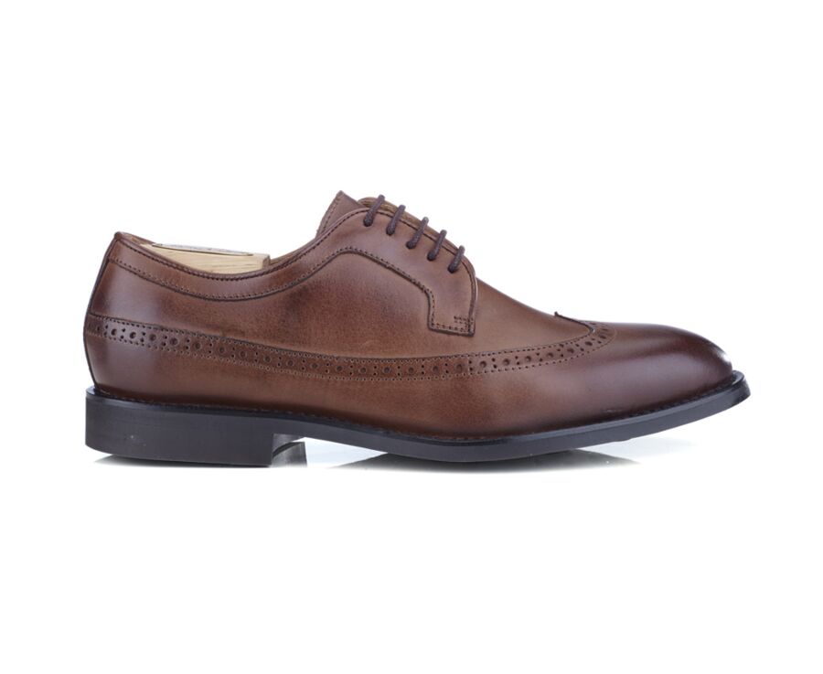Zapatos derby para hombre con suela de goma Chocolate patinado - BESFORD GOMME CITY