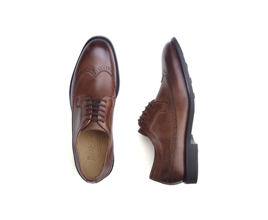 Zapatos derby para hombre con suela de goma Chocolate patinado - BESFORD GOMME CITY