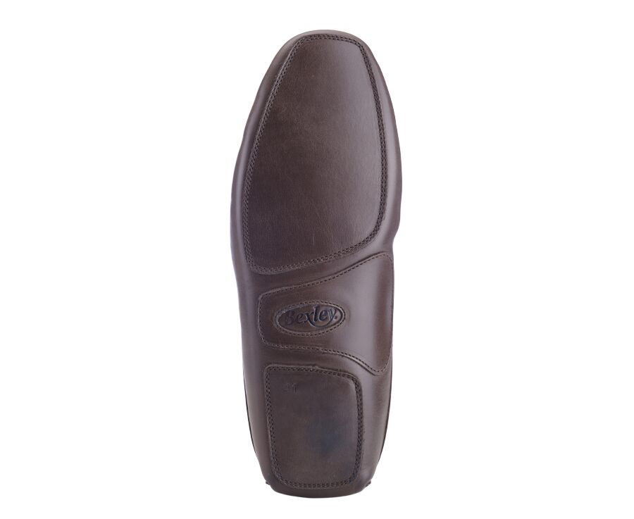 Pantuflas de hombre abiertas piel Chocolate - PANTUFLAS