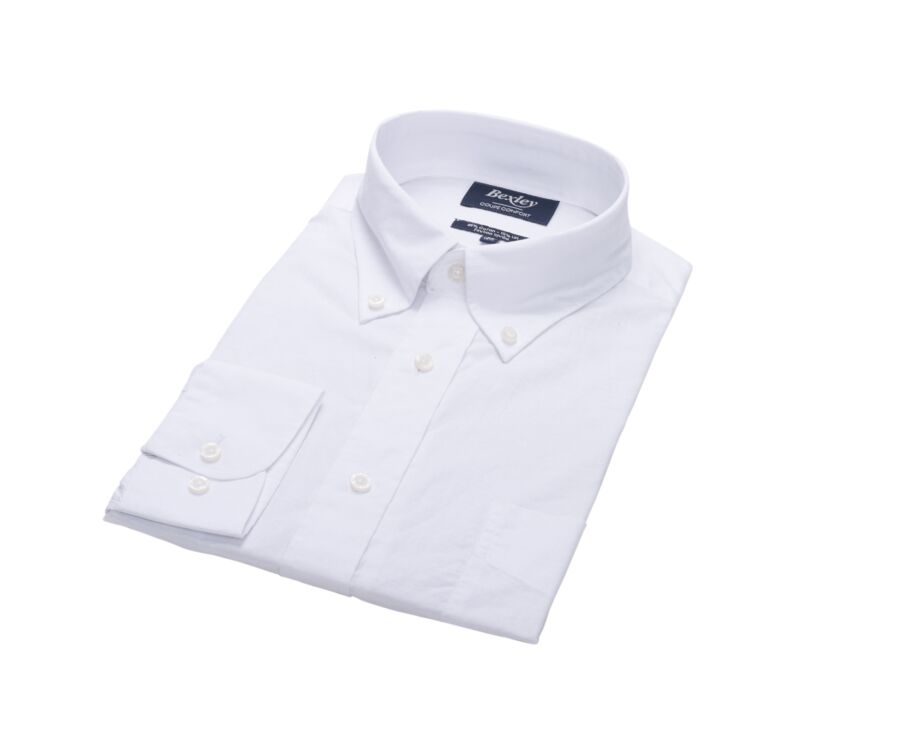 Camisa de lino y algodón blanca - Bolsillo en el pecho - COLTEN
