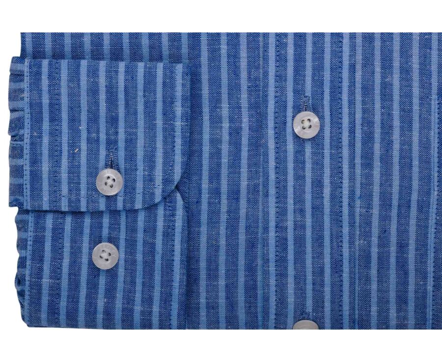 Camisa de algodón/lino - Chambray Azul Océano y Azul - COLTEN