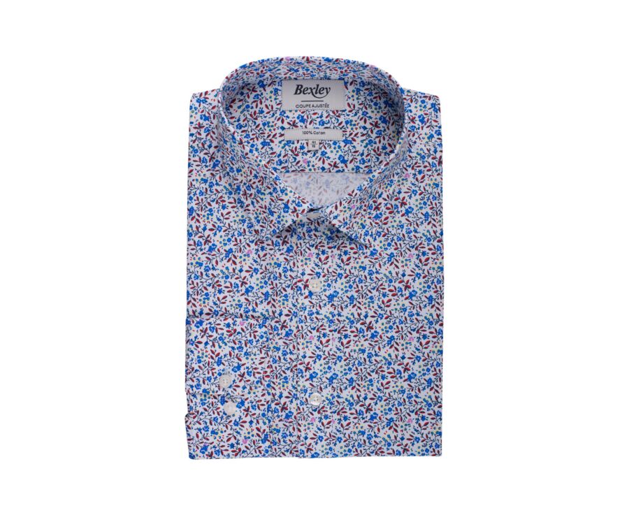 Camisa de blanca con flores azules y Noébert | Bexley