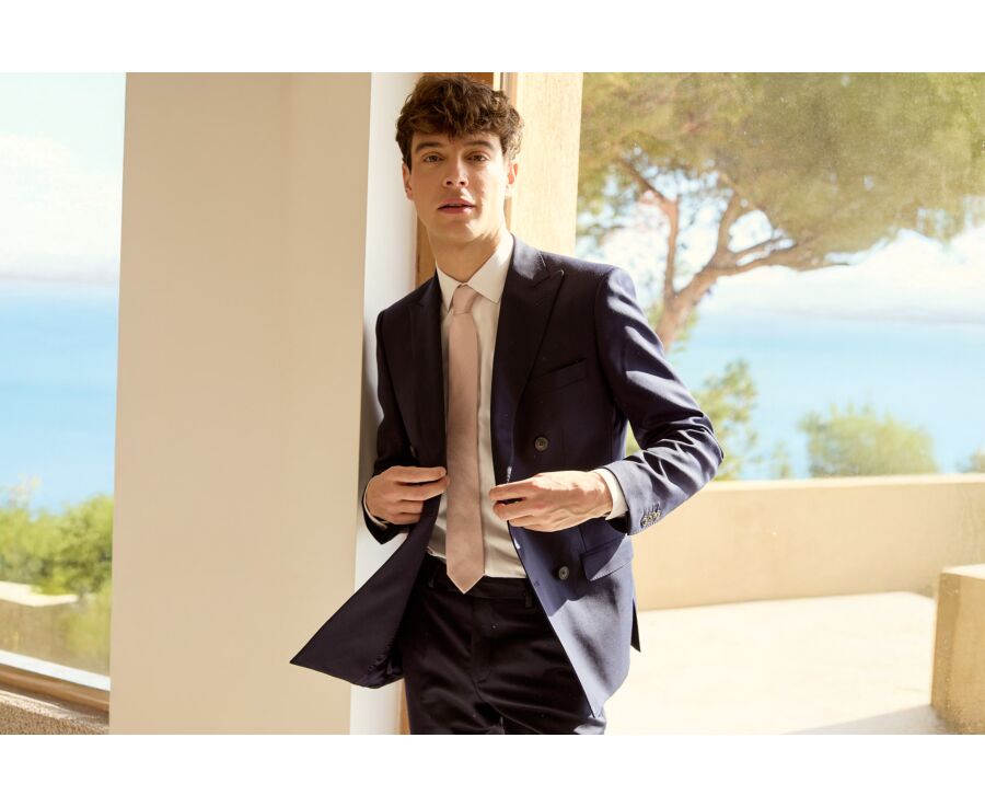 Corbata de Seda Rosa Falso Liso