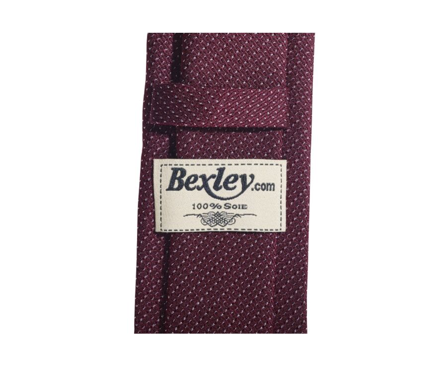 Corbata para hombre de seda Burdeos y Blanco - CORBATA SEDA FAUX UNI