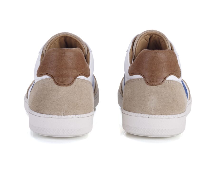 Zapatillas hombre de cuero Blanco, beige y Azul - BERRINGA