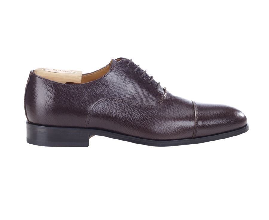 Zapatos Oxford de Hombre en Cuero Granulado Chocolate  - RICKFORD