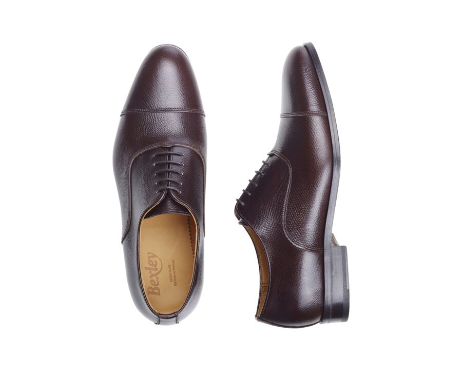 Zapatos Oxford de Hombre en Cuero Granulado Chocolate  - RICKFORD