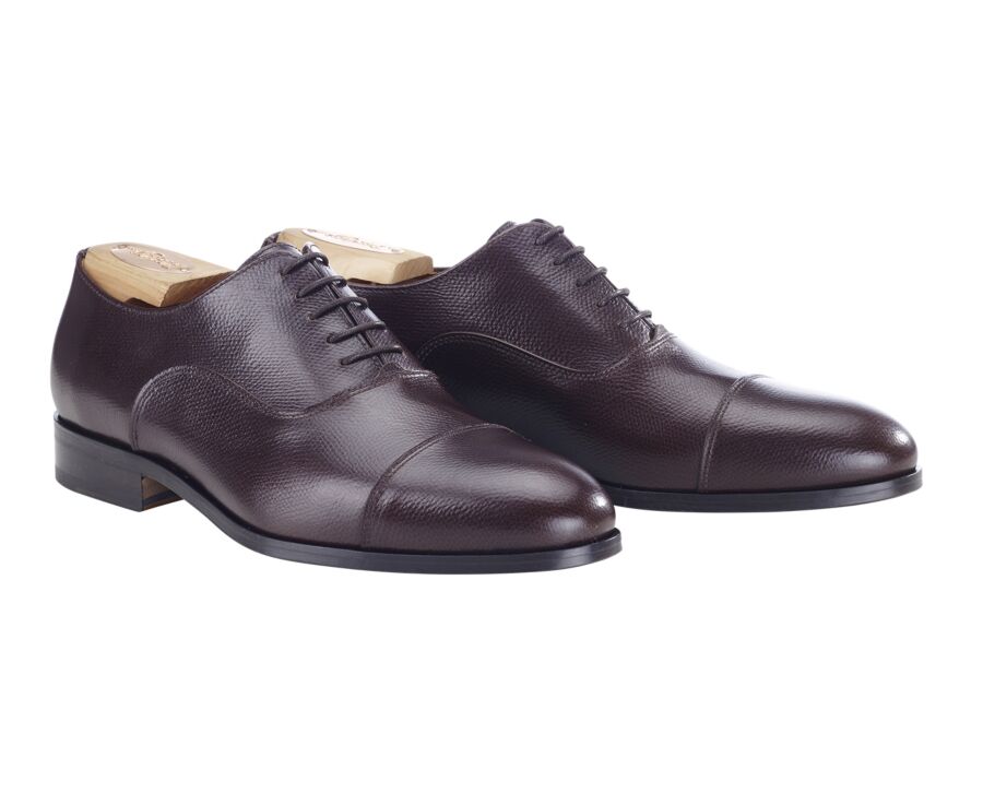 Zapatos Oxford de Hombre en Cuero Granulado Chocolate  - RICKFORD