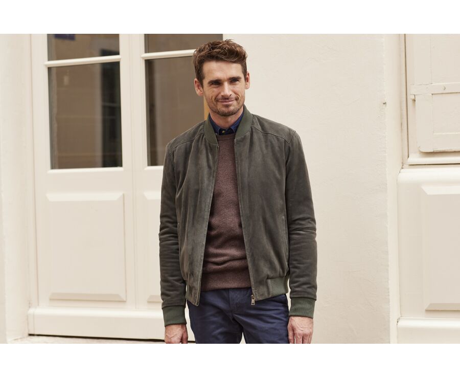 Chaqueta de cuero Verde oscuro para hombre - SEAN II