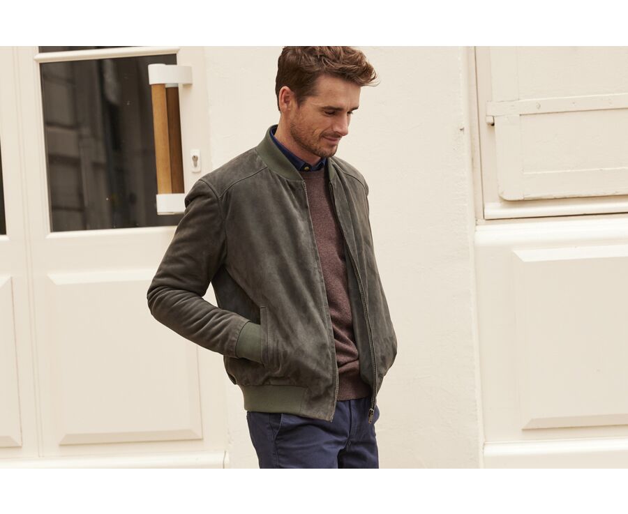 Chaqueta de cuero Verde oscuro para hombre - SEAN II