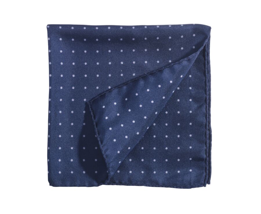 Pañuelo de Bolsillo Seda Azul marino y gris