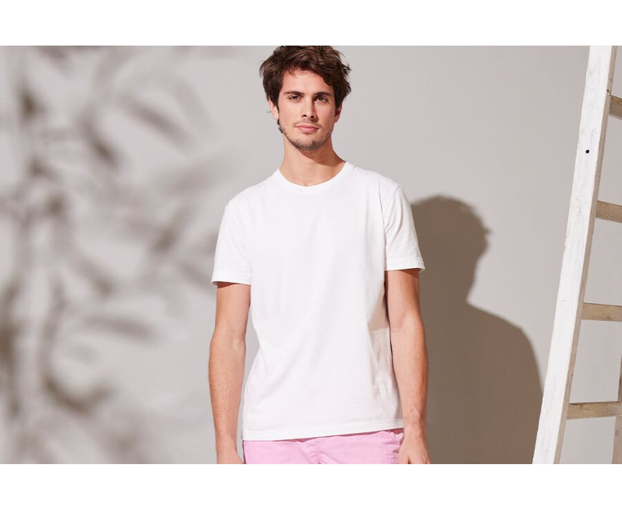 Camiseta de algodón orgánico liso Blanco - EDGAR III