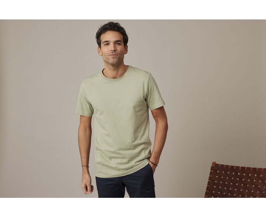Camiseta lisa de algodón orgánico Verde tila - EDGAR III