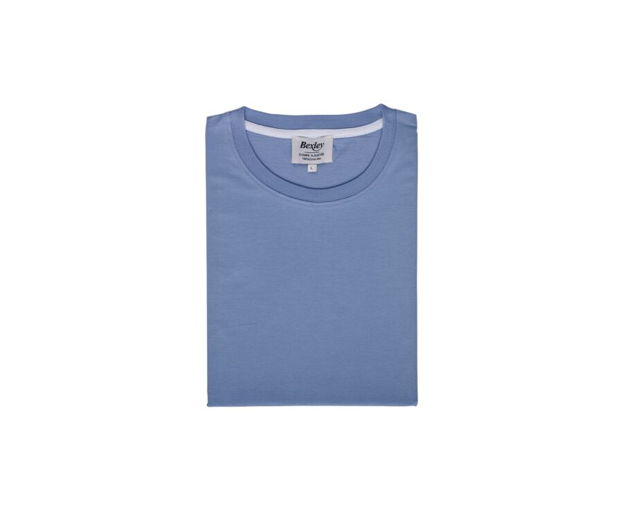 Camiseta lisa de algodón orgánico Azul Vaquero Claro - EDGAR III