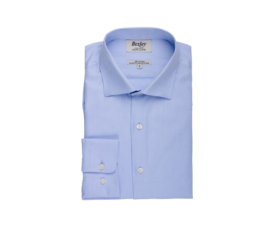 Camisa Celeste Oxford - Cuello italiano - OTTAVIO CLASSIC
